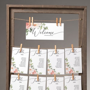 Cartes de plan de table, DiY Printable Wedding, Décoration de réception, Téléchargement instantané, Corjl #024-16SC