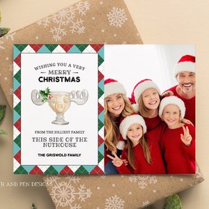 Cartão de Natal com foto Moose Cup | Modelo de cartão de Natal | Corjl #033-32PC