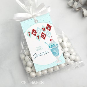 Ice Cream Party Gift Tag, EDITABLE Thank You Tag, Instant Download, Corjl #057-09GT