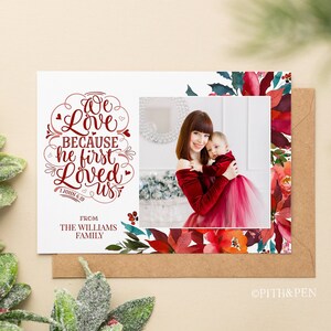 kerst fotokaart sjabloon, diy afdrukbare aangepaste fotokaart, 5x7 bewerkbare instant download, corjl #017-16chpc