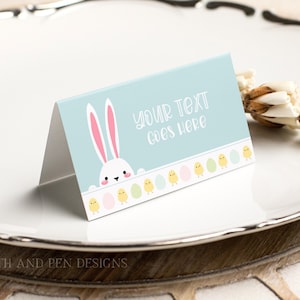 Cartes de tente de Pâques, Étiquettes alimentaires imprimables, Brunch de Pâques DIY, Téléchargement instantané, Corjl 030-39PC