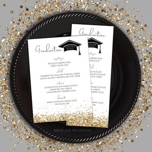 Graduation Dinner Menu, Printable Dinner Menu, Instant Download, Editable Text, Corjl #027-36M