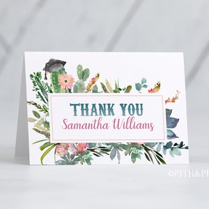 Graduierung Kaktus Dankeskarte, Printable Fiesta, Sofortiger Download, Corjl 053-06GTY
