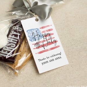 4th of July Favor Tag, PRINTABLE Gift Tag, Instant Download, Corjl 036-26GT