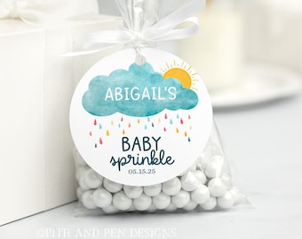 Baby Sprinkle Gift Tag, EDITABLE Thank You Tag, Instant Download, Corjl #076-15GT