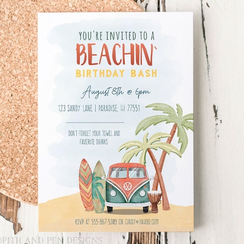 Baby On Board Theme Baby Shower Editable Invitation Beach Etsy