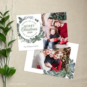 Editierbare Weihnachtskarte, 5x7 druckbare Fotokarte, Bearbeitbare Sofort Download, Corjl #017-25CHPC