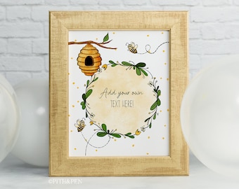 Printable Honey Bee Party Signs, DIY Birthday Party, Printable Party Decor, Corjl #039-09GS
