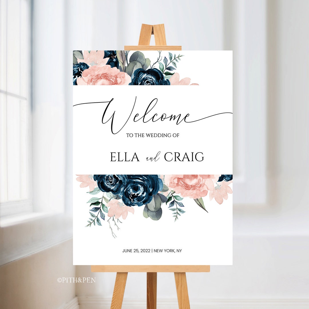 Wedding Welcome Sign, DIY Printable Poster, Custom Wedding Design ...