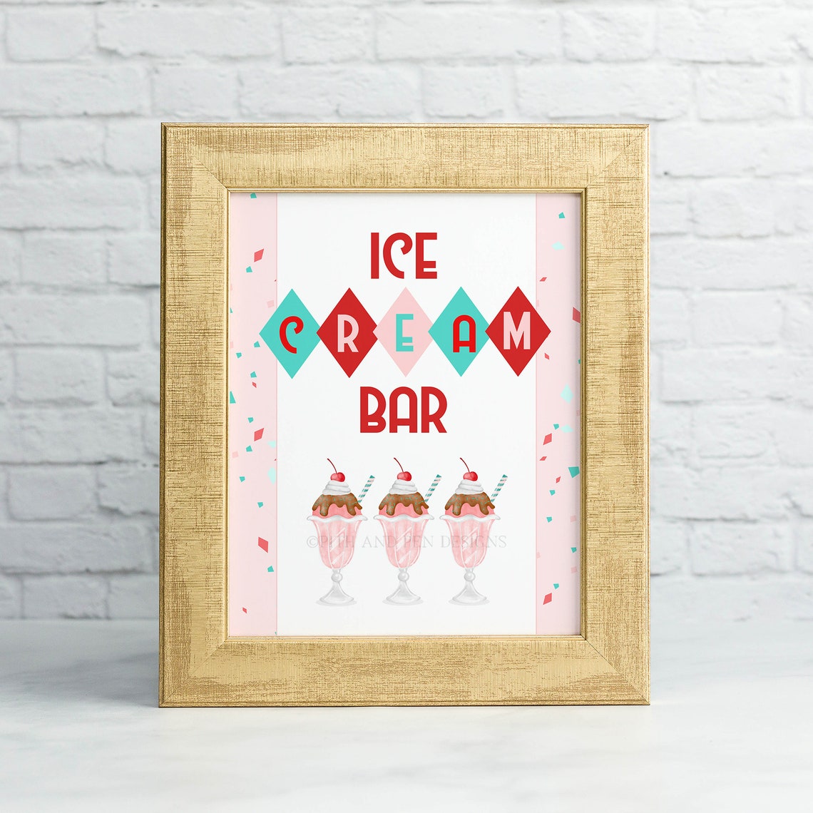 Ice Cream Bar Party Sign Printable Sundae Sign Instant - Etsy