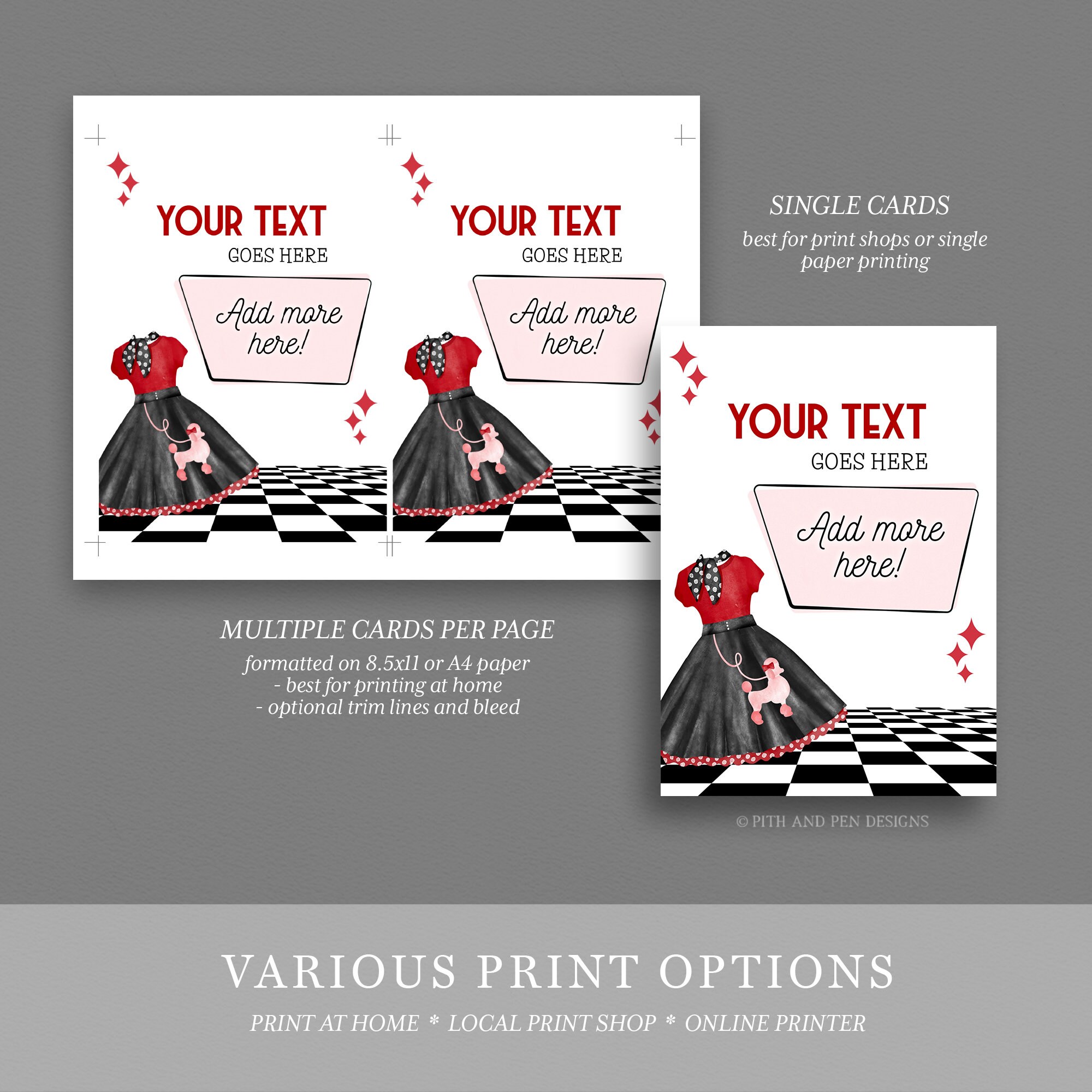 Printable 50's Party Signs DIY Birthday Party Printable - Etsy