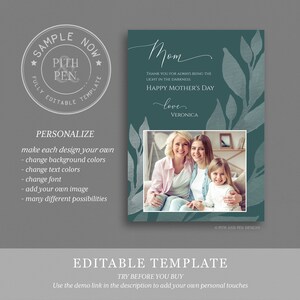 Printable Mother's Day Photo Card, 5x7 Printable Greeting Card, Instant ...
