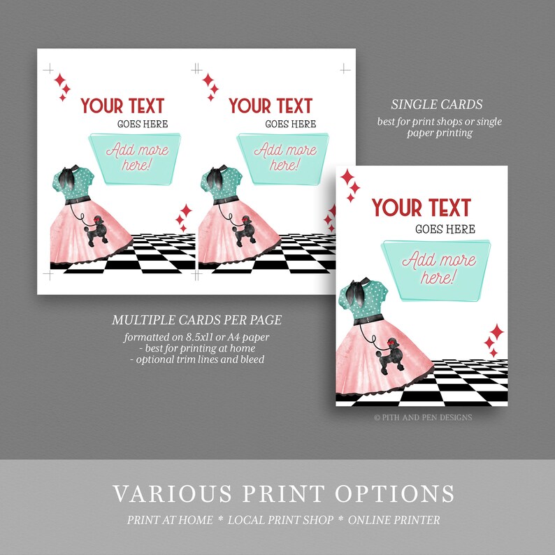 Printable 50's Party Signs DIY Birthday Party Printable - Etsy