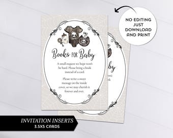 Goth Halloween Baby Shower | Books for Baby  | Instant Download #088-07BYS