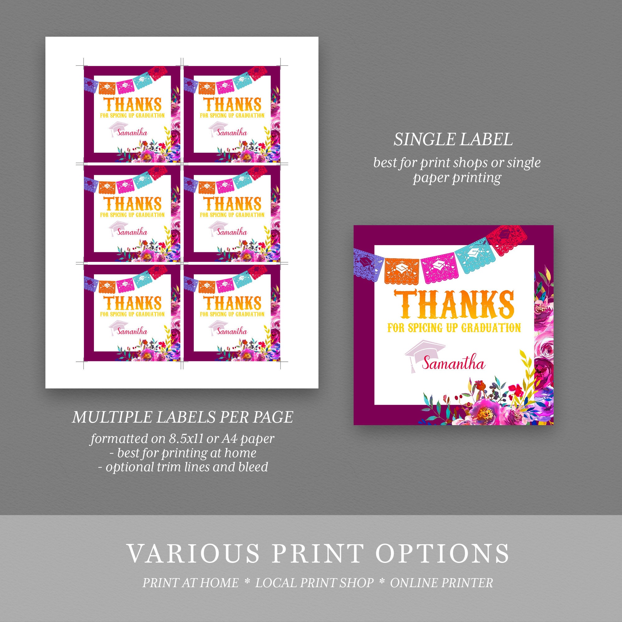 Fiesta Thank You Gift Tag Printable Gift Tag Instant - Etsy