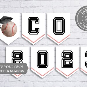 Baseball Graduation Banner | Sports Grad Party Decor | Instant Download - 050-08B
