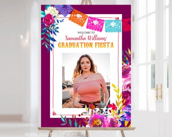 Graduation Fiesta Welcome Sign, Photo Poster, Printable Template, Corjl #052-43WS