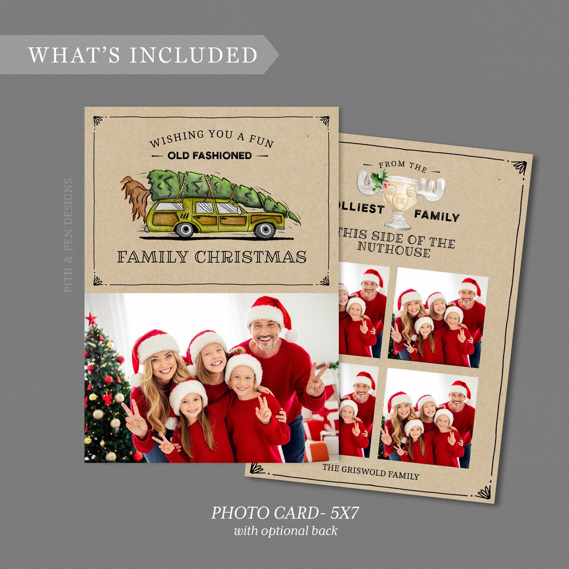 Editable Christmas Vacation Photo Card Lampoons Holiday Etsy
