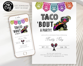 Retirement Invitation | Fiesta Party | Tacos and Tequila - Corjl #067-36PI