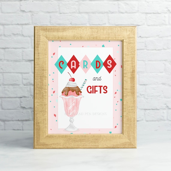 Ice Cream Party Sign Printable Cards and Gifts Party Sign | Etsy