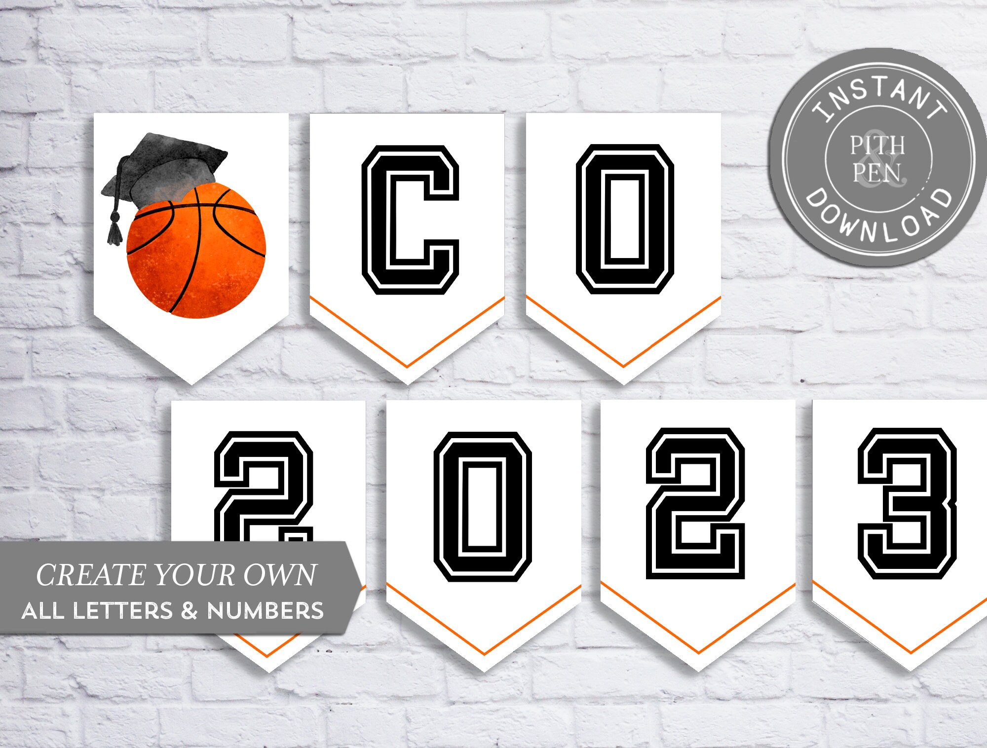 Basketball Graduation Party Bundle | Printable Grad Party Pack ...