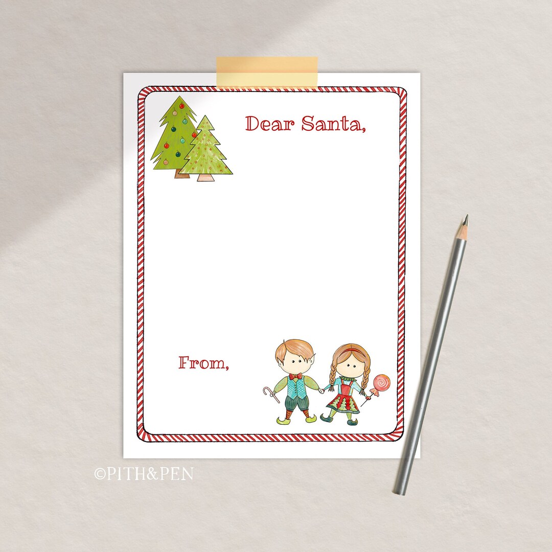 Printable Santa Letter Template, Christmas Wish List, Instant Download ...