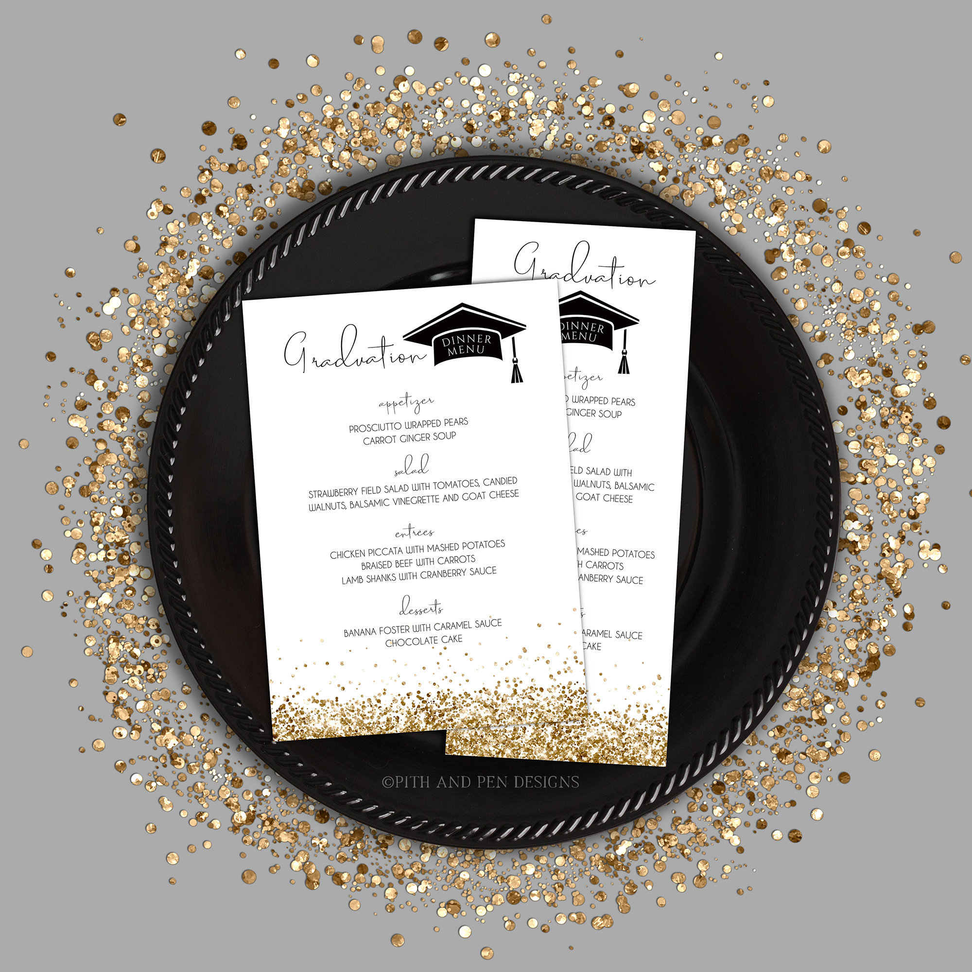 Graduation Dinner Menu Printable Dinner Menu Instant - Etsy
