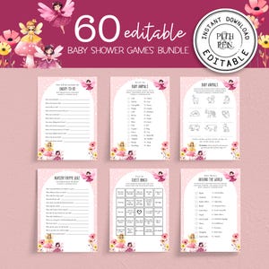 Fairy Baby Shower Games, Girl Sprinkle, Instant Download #083-20G