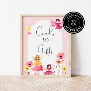 Fairy Shower Sign, Girl Baby Shower, Printable Instant Download #083-16S