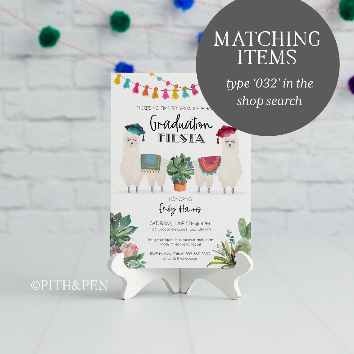 Graduating Cactus Fiesta Cactus Graduation Banner, Alphabet A-Z, Numbers & Punctuation ...