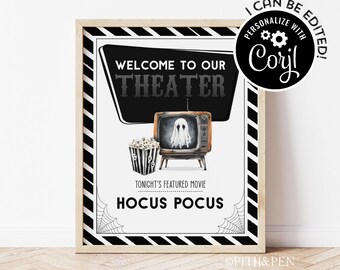 Halloween Scary Movie Night Signs | Unlimited Designs | Printable - Corjl #045-42S