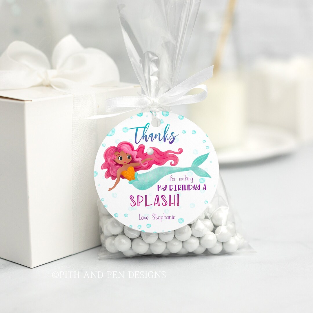 Mermaid Gift Tag, PRINTABLE Thank You Tag, Instant Download, Corjl #064-29GT - Etsy