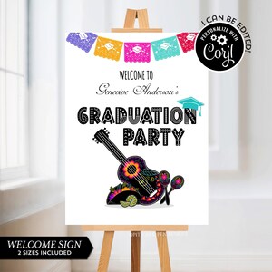 Fiesta Graduation Party Poster | Printable Welcome Sign - Corjl #067-21WS