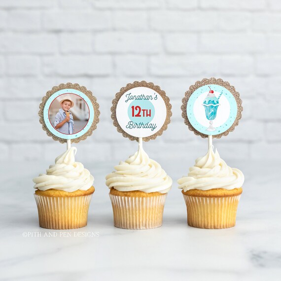 Ice Cream Cupcake Toppers Printable Party Favor Tags Instant | Etsy