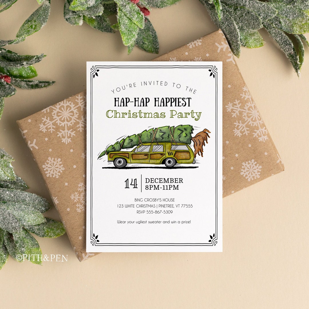 Lampoons Christmas Vacation Party Invitation, Holiday Party, Corjl 033