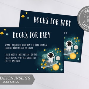 Livres de l'espace extra-atmosphérique pour carte de bébé, inserts de demande de livre imprimables, téléchargement immédiat #042-38BYS