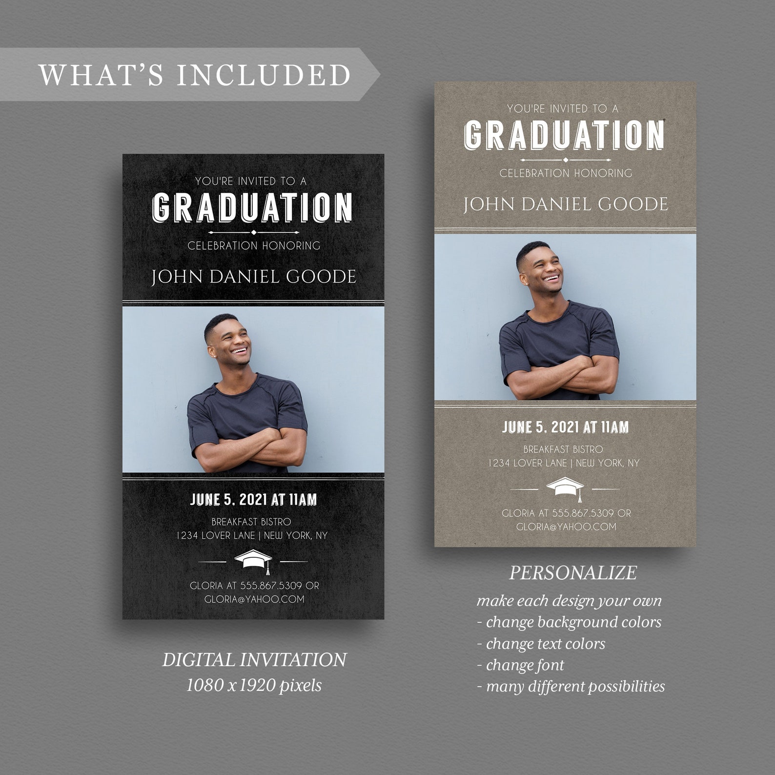 Digital Graduation Invitation DIY Electronic Grad Evite Etsy