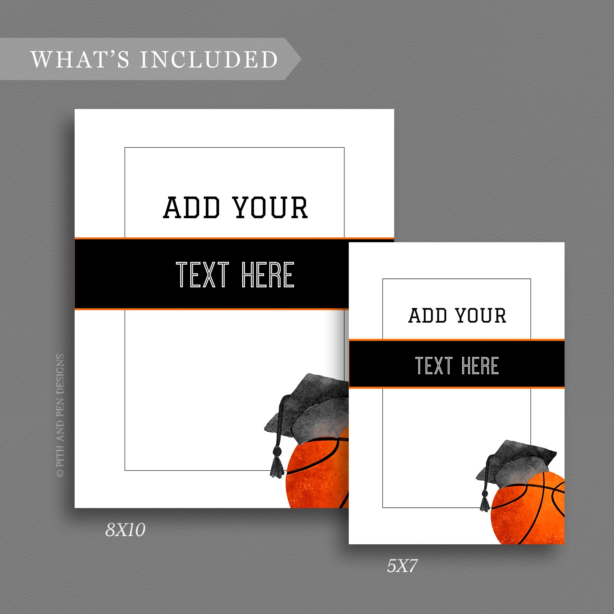 Printable Basketball Graduation Signs | Sports Theme Grad Party - Corjl ...