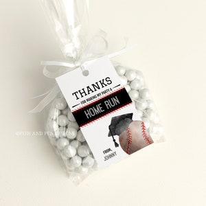 Graduation Baseball Gift Tag | Printable Party Favor Tag | Instant Download - Corjl 050-10GT