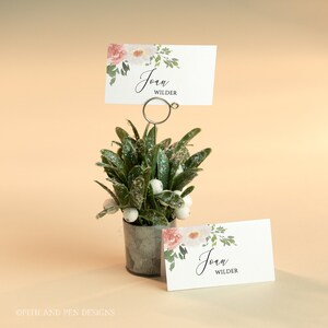 Wedding Place Card Template, EDITABLE Name Tag, DIY Wedding Printable, Instant Download, Reception decor, Corjl 024-15PC