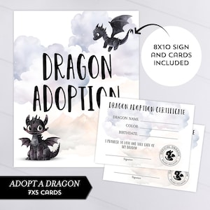 "Geburtstagsschild ""Drache"" Adoption Karten, Geburtstagsschild, Sofort Download #080-13S."