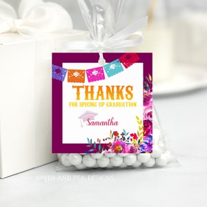 Fiesta Thank You Gift Tag, Printable Gift Tag, Instant Download, Corjl 052-37GT