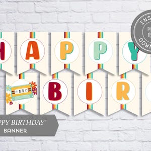 Banner de fiesta de los años 70 / Decoración para el 50.° cumpleaños / Descarga instantánea - 090-11B