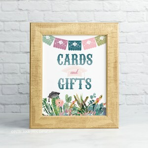 Graduation Fiesta Party Sign, Printable Cards and Gifts Party Sign, Instant Download #053-07S