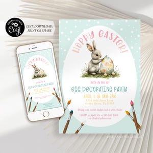 Easter Egg Paint Party | Decorating Egg Invitation | Printable and Digital - Corjl #030-52PI
