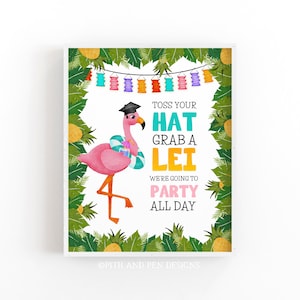 Graduation Pool Party Sign, Printable Luau Party Sign, Instant Download #054-11S