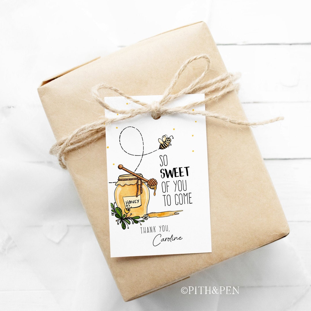 Honey Bee Thank You Gift Tag, EDITABLE Gift Tag, Instant Download ...