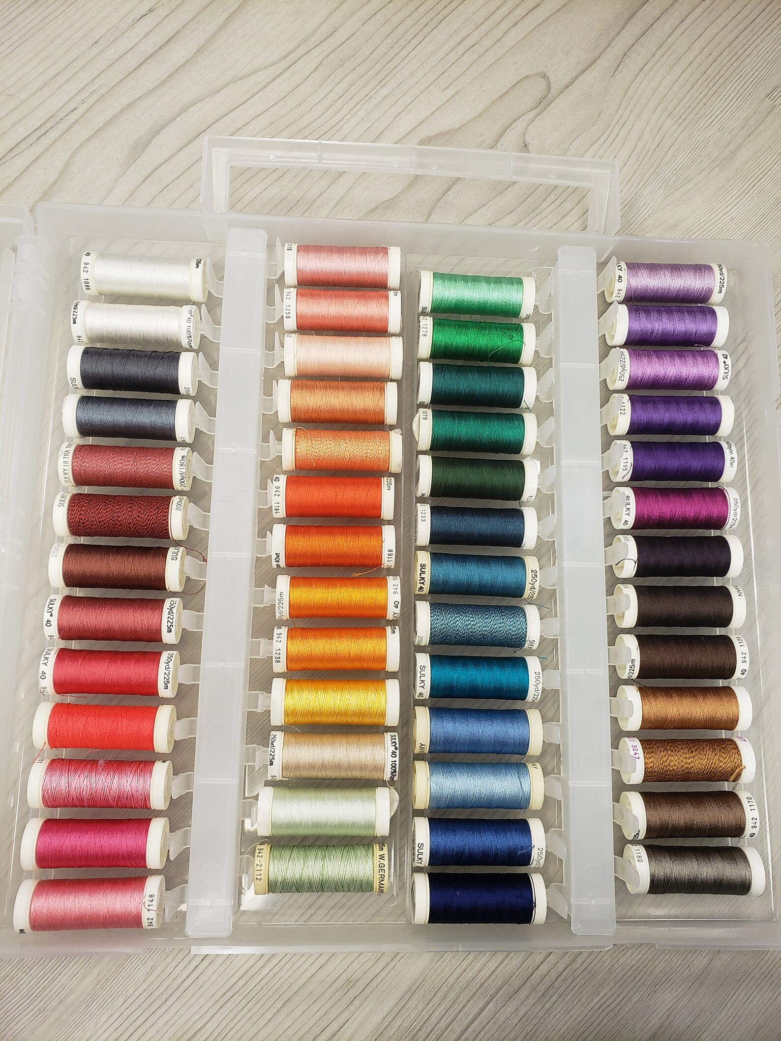 Slimline Storage Box with 52 Spools of Sulky Embroidery Thread Etsy