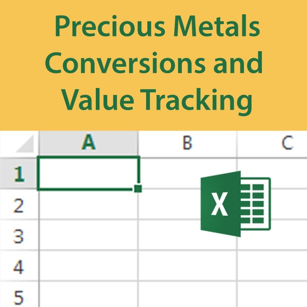 Edelmetall-Umrechnung und Wertverfolgung Excel-Tabelle (Gold, Silber, Platin, Palladium), Sterling Silber, Münze Silber