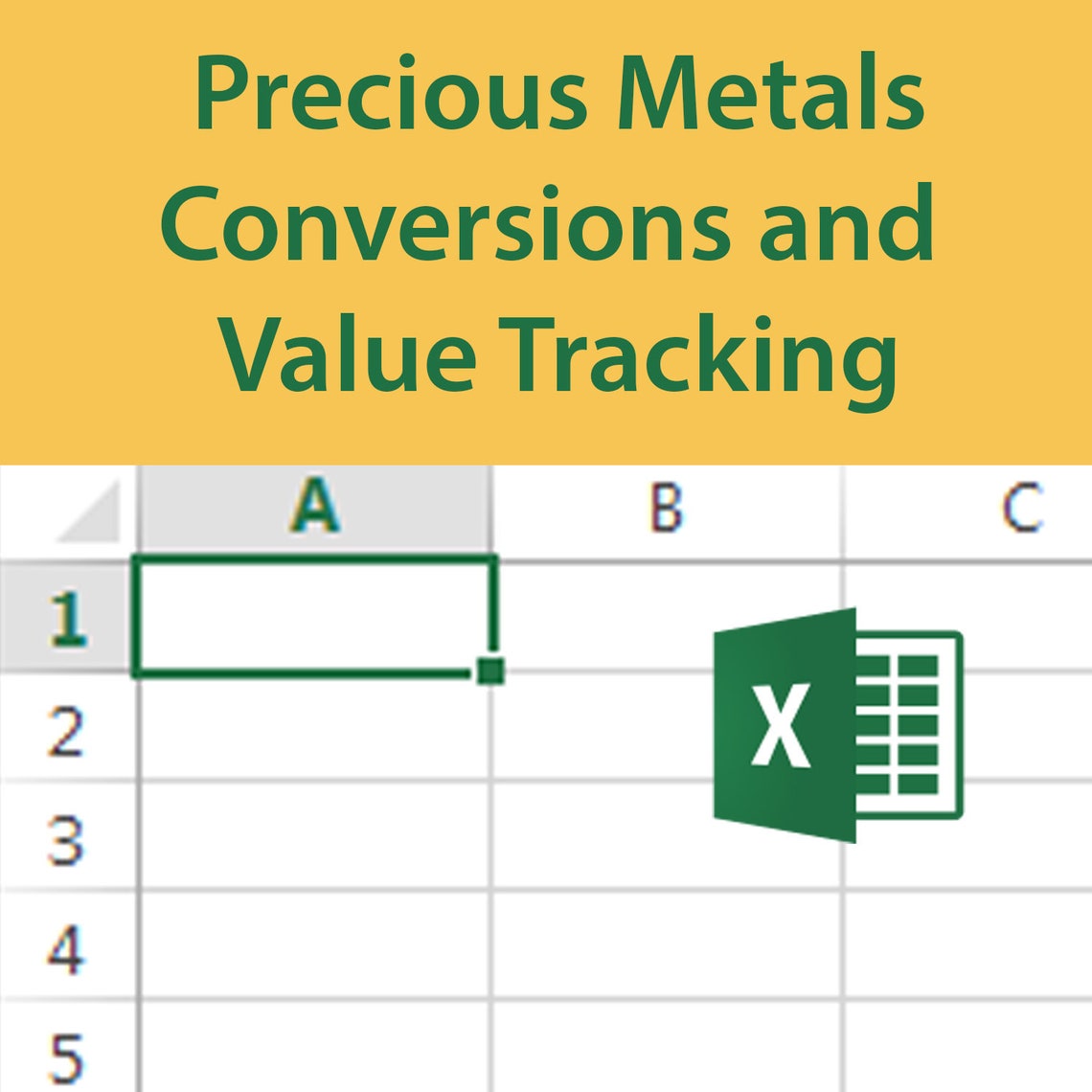 Precious Metals Conversions and Value Tracking Excel Spreadsheet gold
